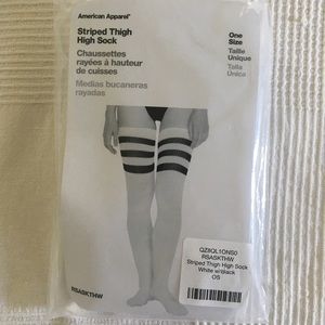 Thigh High Black / White Stripe Socks